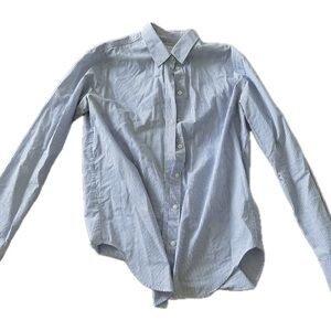 EVERLANE blue and white pin stripe button down